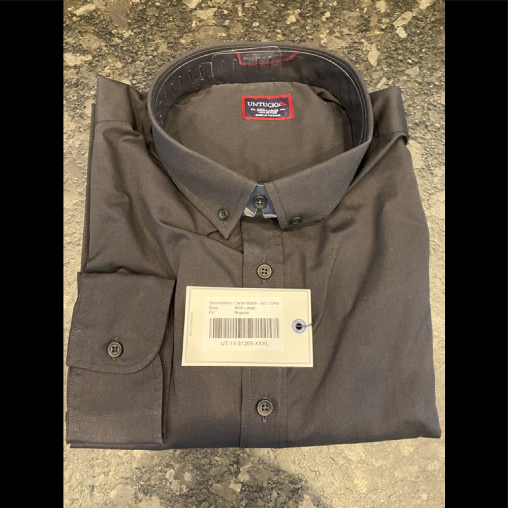 UNTUCKit Carter Long-Sleeve Black XXXL Shirt RUNS VERY SMALL!